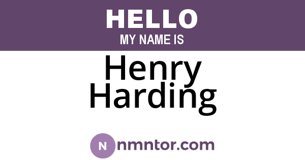 Henry Harding