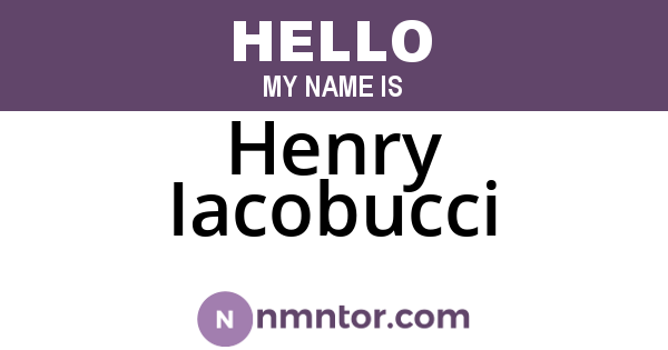 Henry Iacobucci