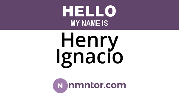 Henry Ignacio