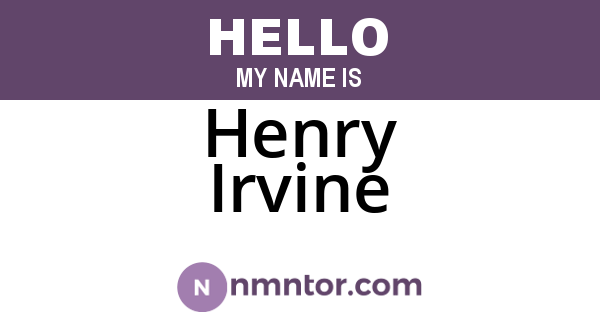 Henry Irvine