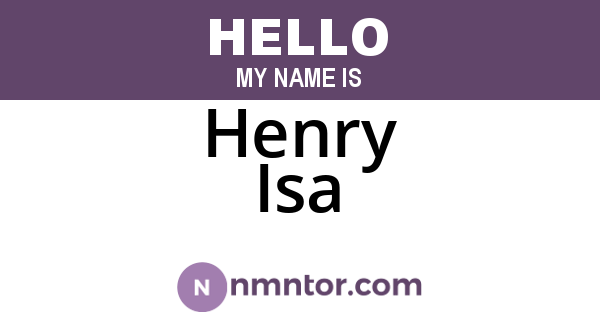 Henry Isa