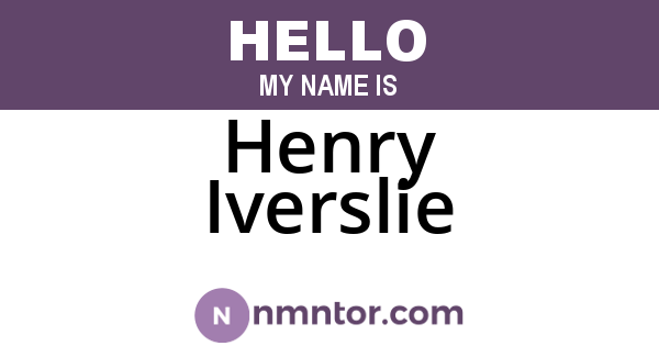 Henry Iverslie