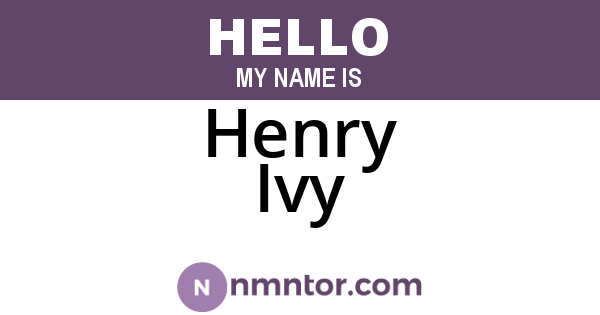Henry Ivy