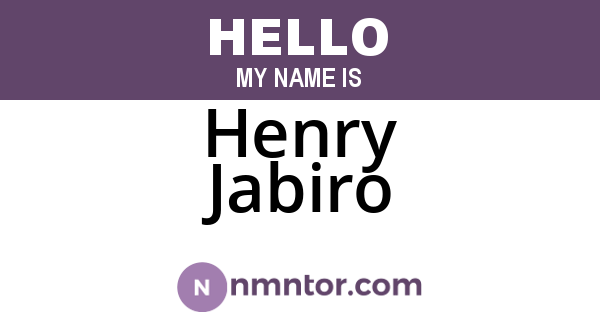 Henry Jabiro