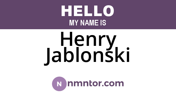 Henry Jablonski