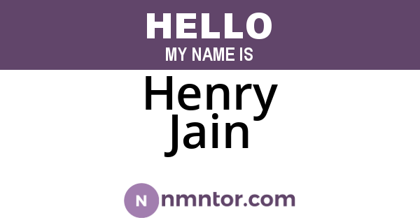Henry Jain