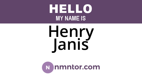 Henry Janis