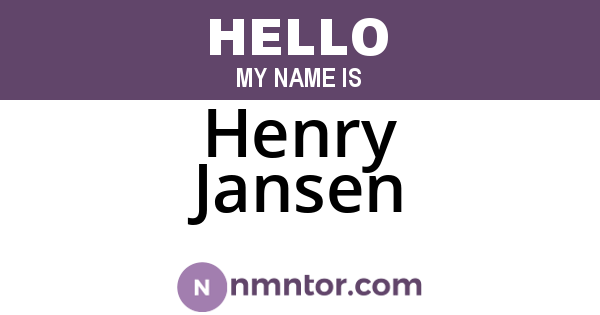 Henry Jansen