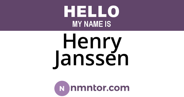 Henry Janssen