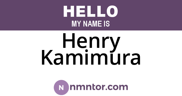 Henry Kamimura