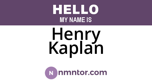 Henry Kaplan