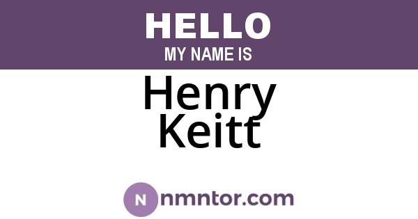 Henry Keitt