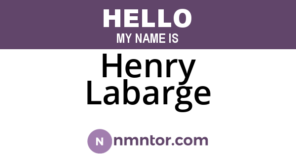 Henry Labarge