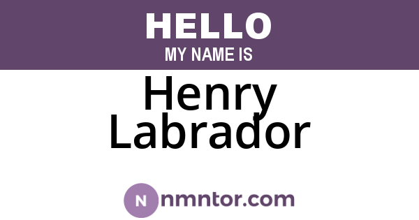 Henry Labrador