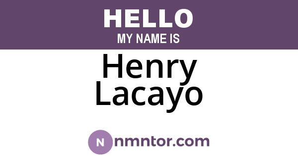 Henry Lacayo