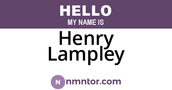 Henry Lampley