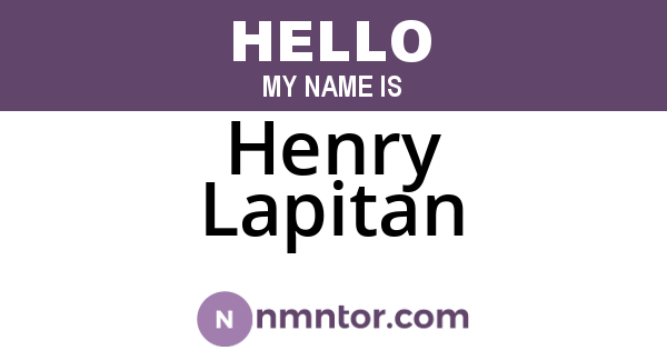 Henry Lapitan