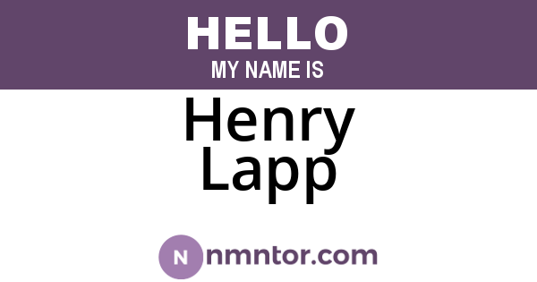 Henry Lapp