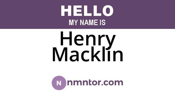 Henry Macklin