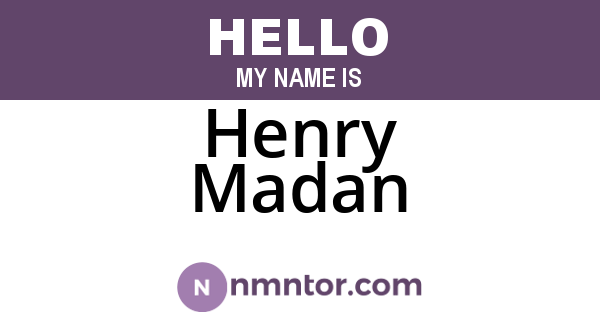 Henry Madan