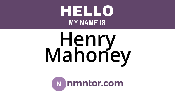 Henry Mahoney