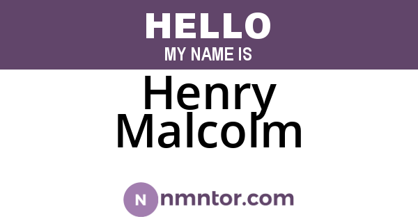 Henry Malcolm