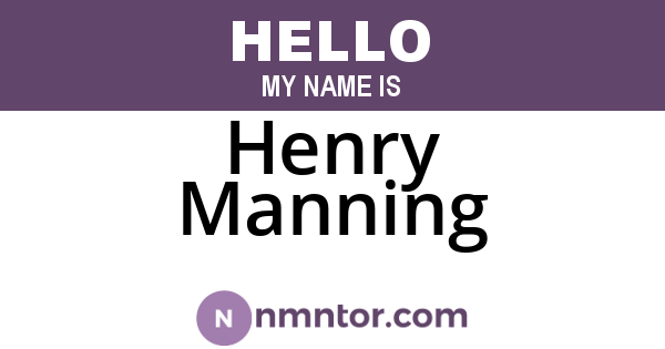 Henry Manning