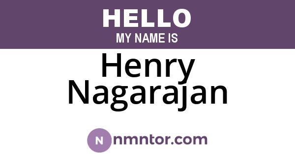 Henry Nagarajan
