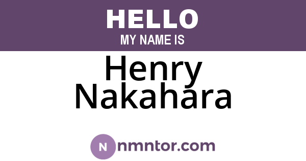 Henry Nakahara