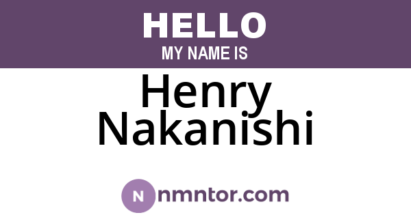 Henry Nakanishi