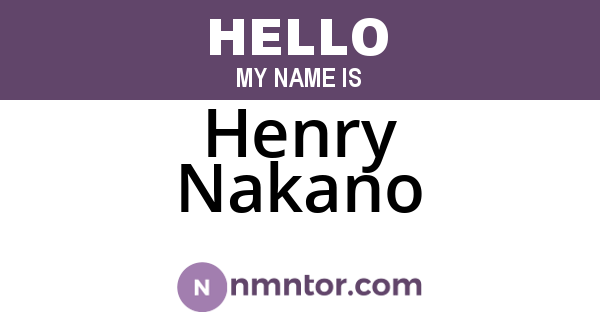 Henry Nakano