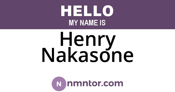 Henry Nakasone