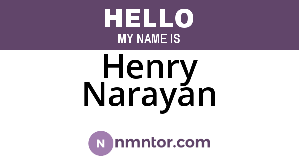 Henry Narayan