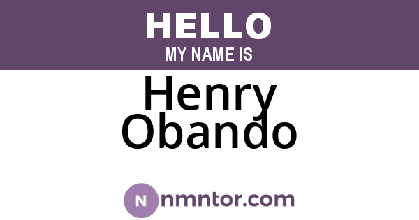 Henry Obando
