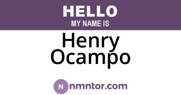 Henry Ocampo