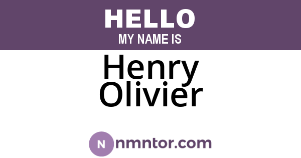 Henry Olivier