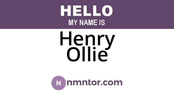 Henry Ollie