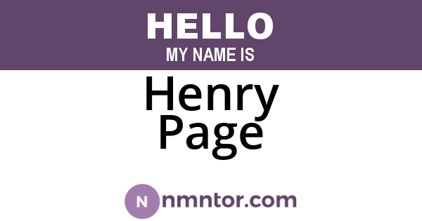 Henry Page