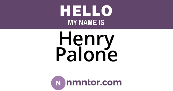 Henry Palone