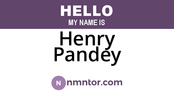 Henry Pandey