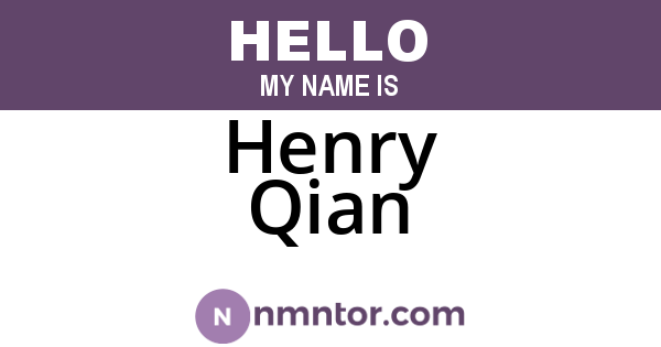 Henry Qian