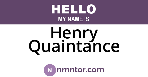 Henry Quaintance