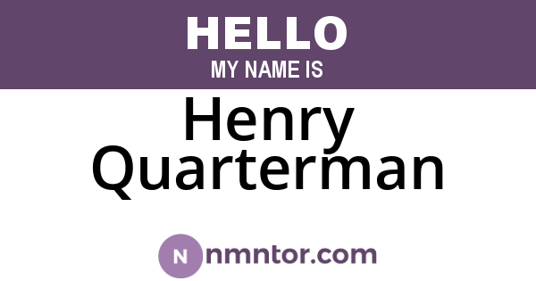 Henry Quarterman