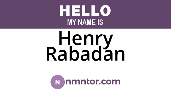 Henry Rabadan