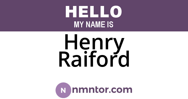 Henry Raiford