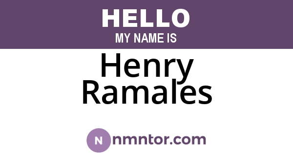 Henry Ramales