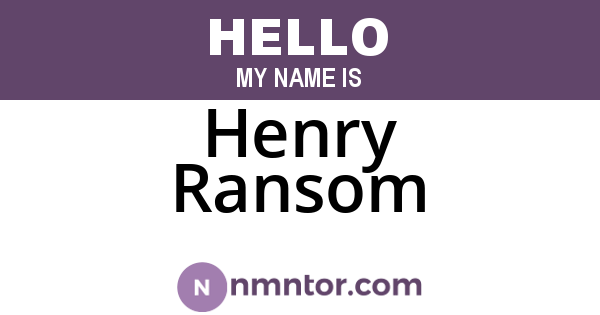 Henry Ransom
