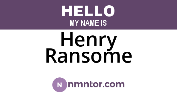 Henry Ransome