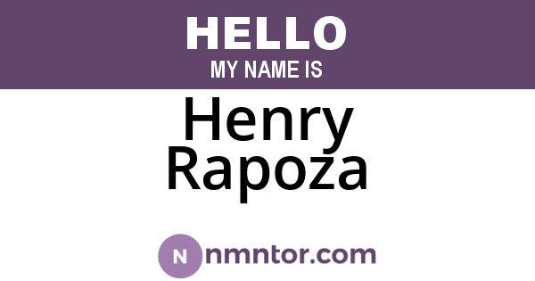 Henry Rapoza