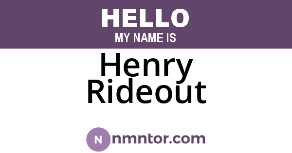 Henry Rideout